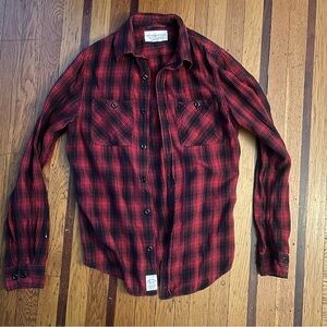 Denim & Supply Ralph Lauren red black checkered plaid lumberjack button up S EUC